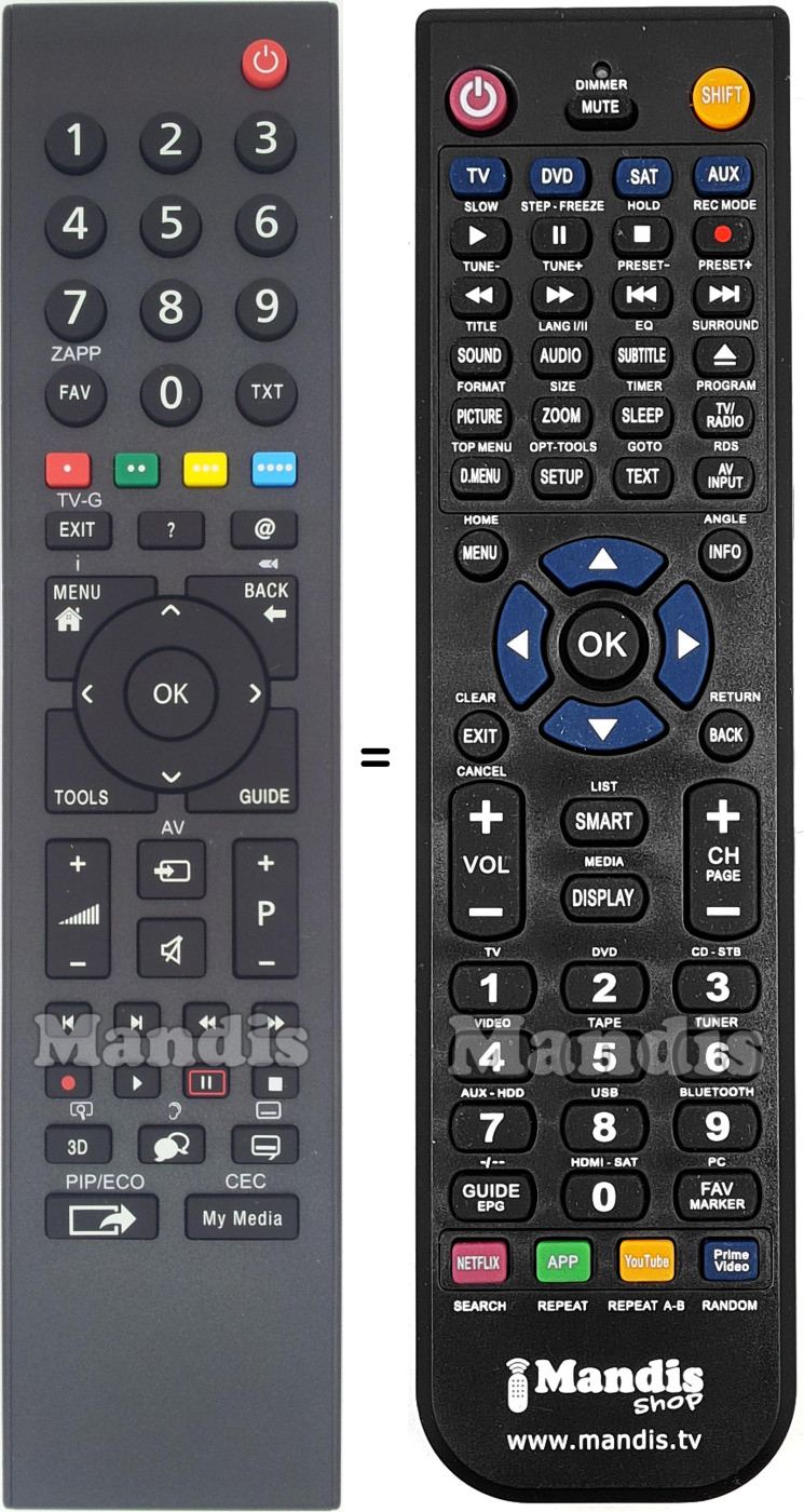 Replacement remote control Oki MHS187R