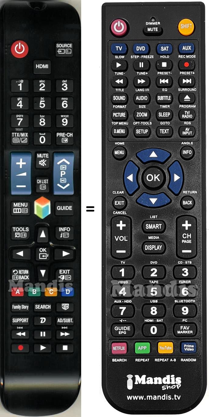 Replacement remote control AA59-00584A
