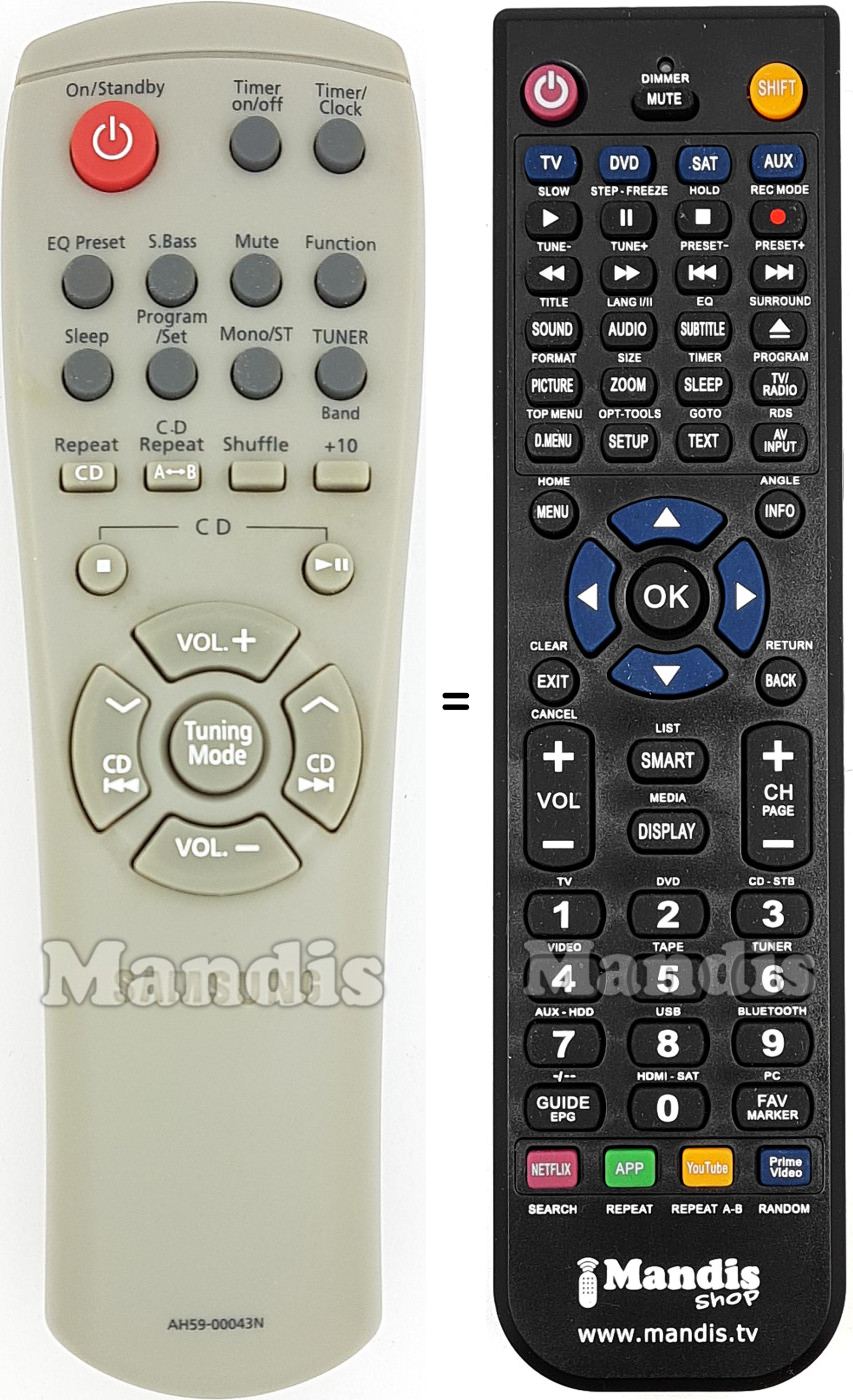 Replacement remote control AH59-00043N
