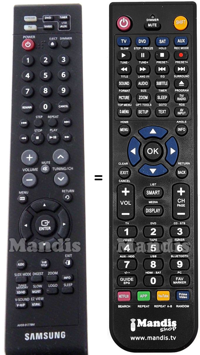 Replacement remote control Samsung AH59-01778M
