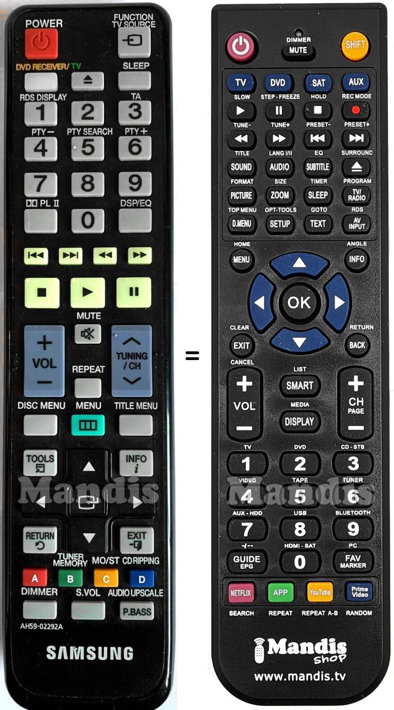 Replacement remote control Samsung AH59-02292A
