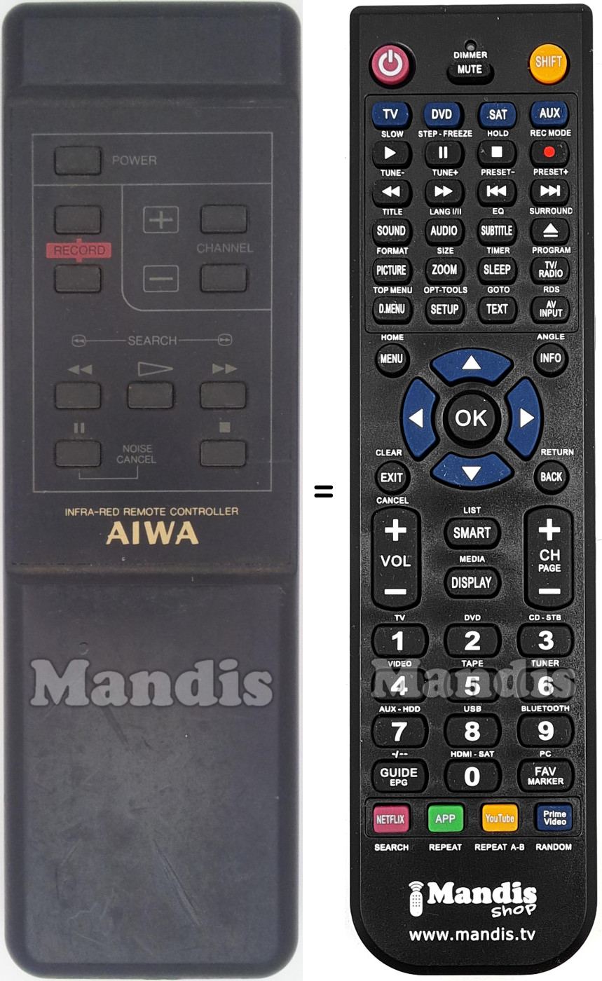 Télécommande équivalente Aiwa001
