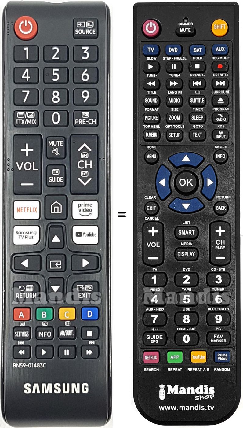 Replacement remote control Samsung BN59-01483C
