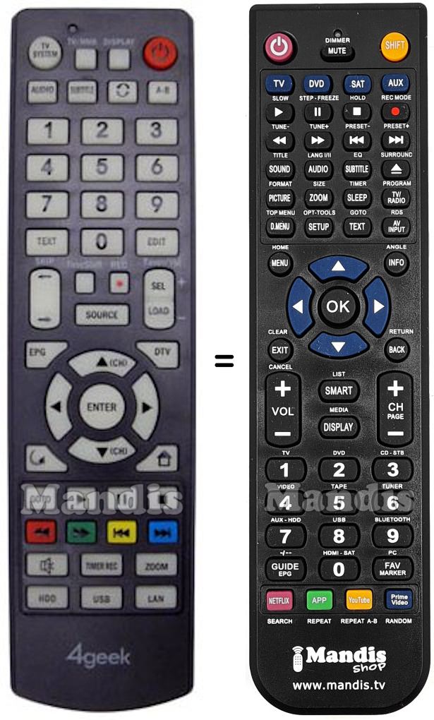 Mando a distancia equivalente 4GEEK REMCON1167