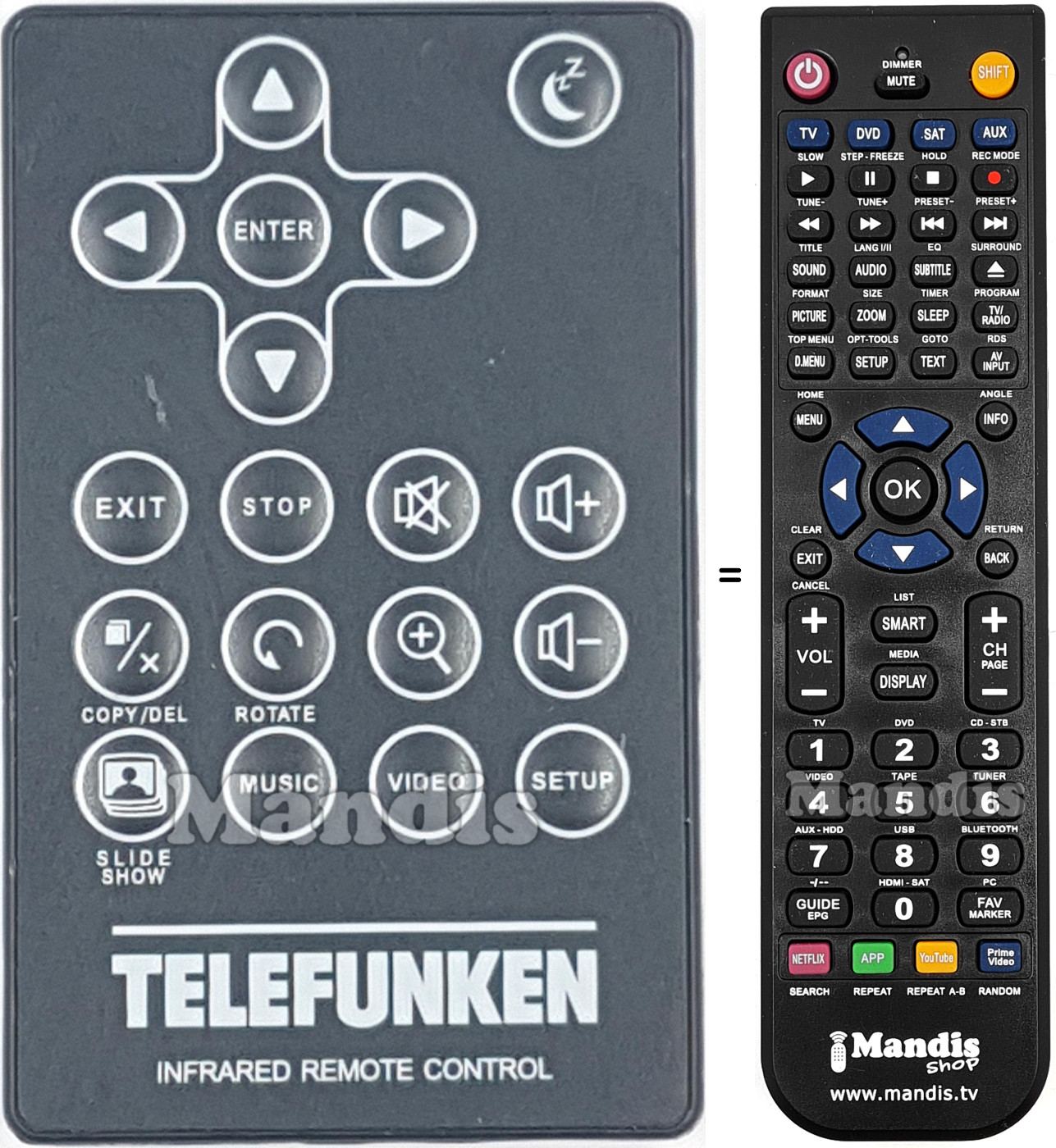 Replacement remote control Telefunken DPF10333