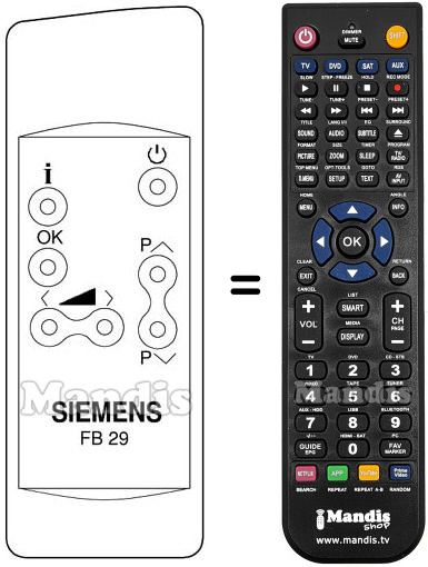 Replacement remote control Siemens FB 29