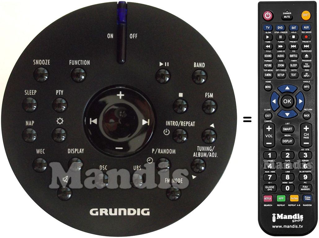 Mando a distancia equivalente Grundig 720117142600