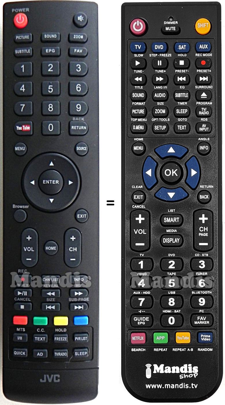 Télécommande équivalente JVC RM-C3311