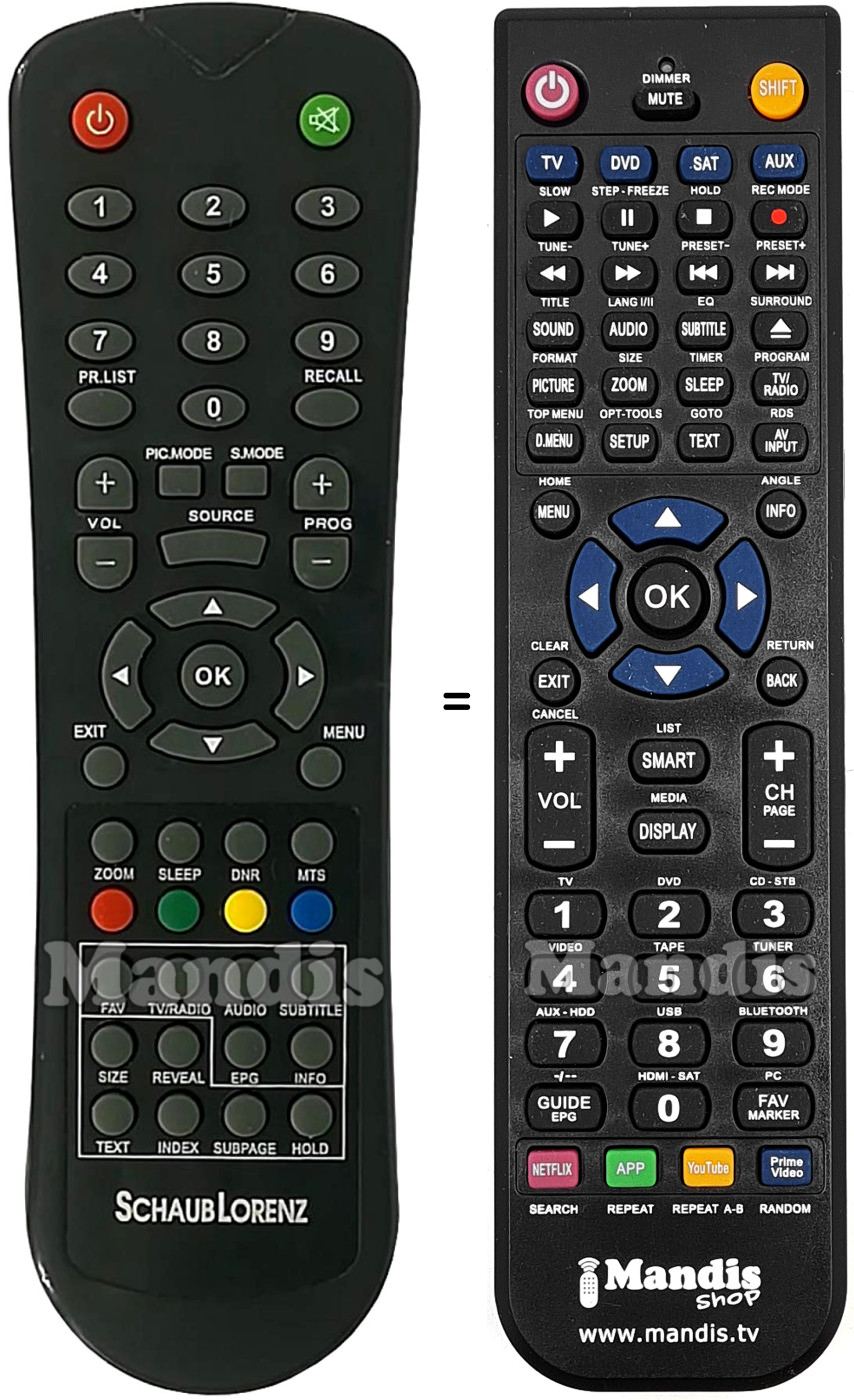 Télécommande équivalente Schaub Lorenz LT154-110DB2
