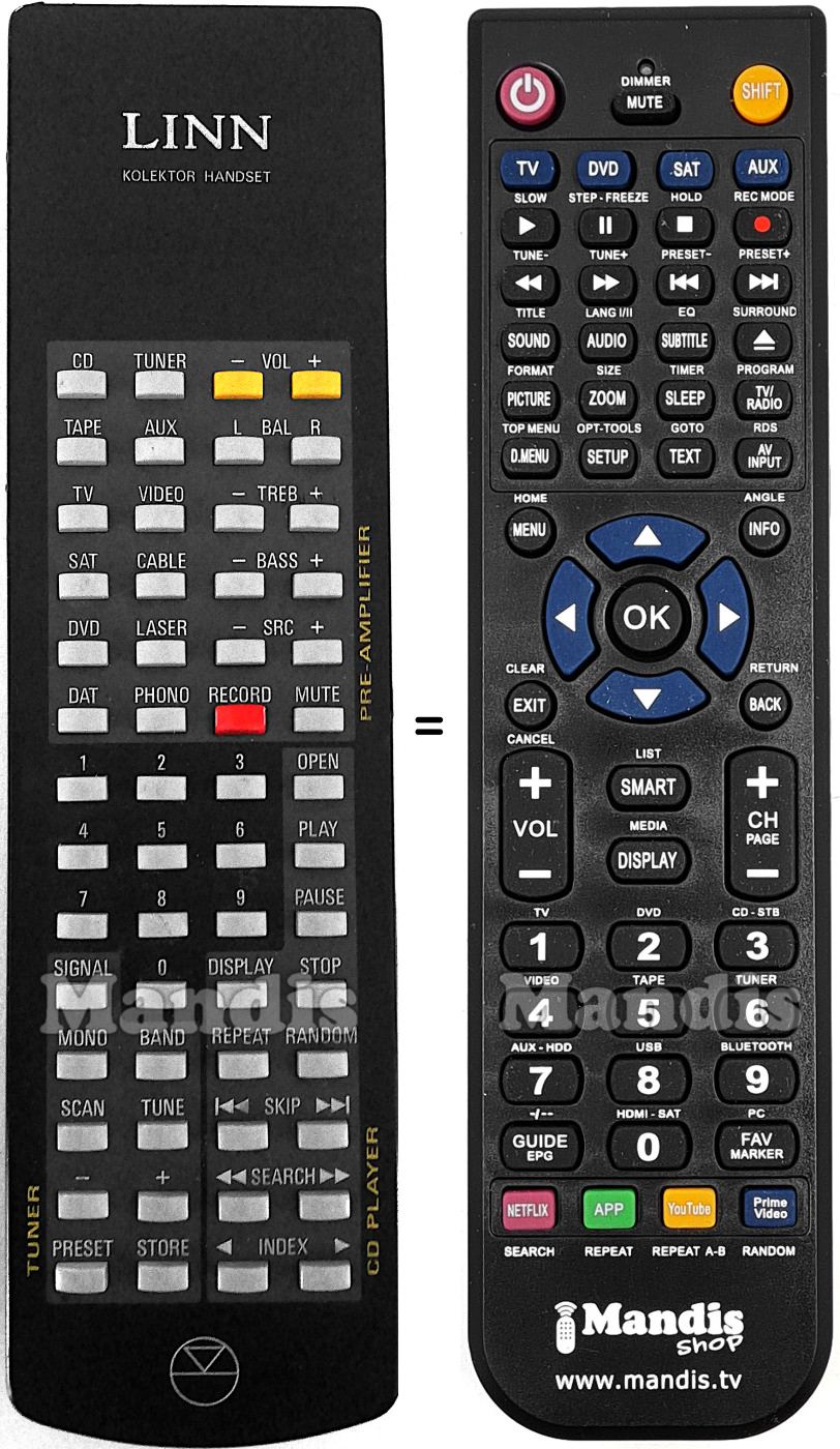 Télécommande équivalente Kolektor