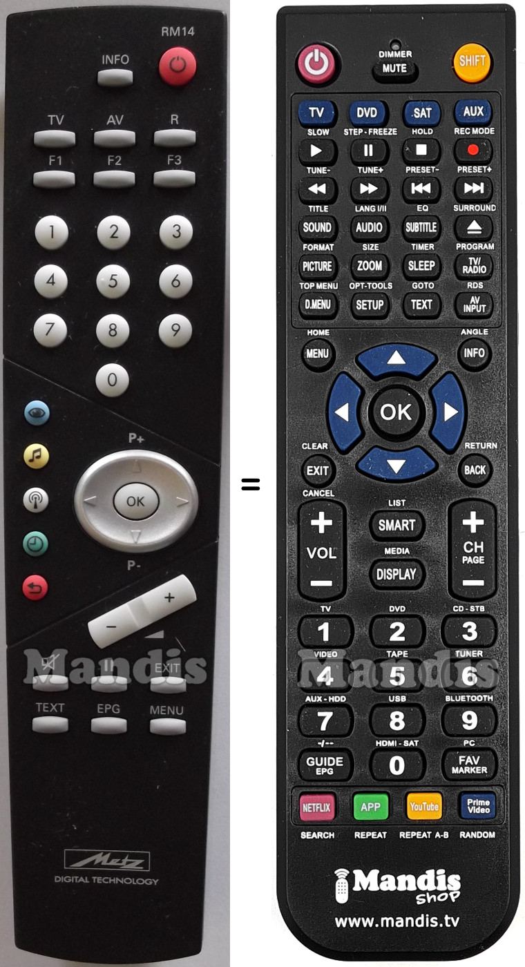 Replacement remote control Metz RM 14