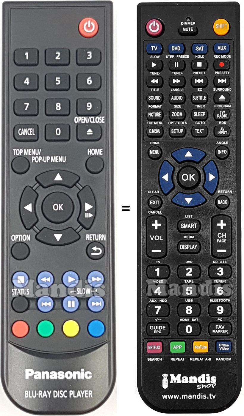Replacement remote control Panasonic N2QAYA000205