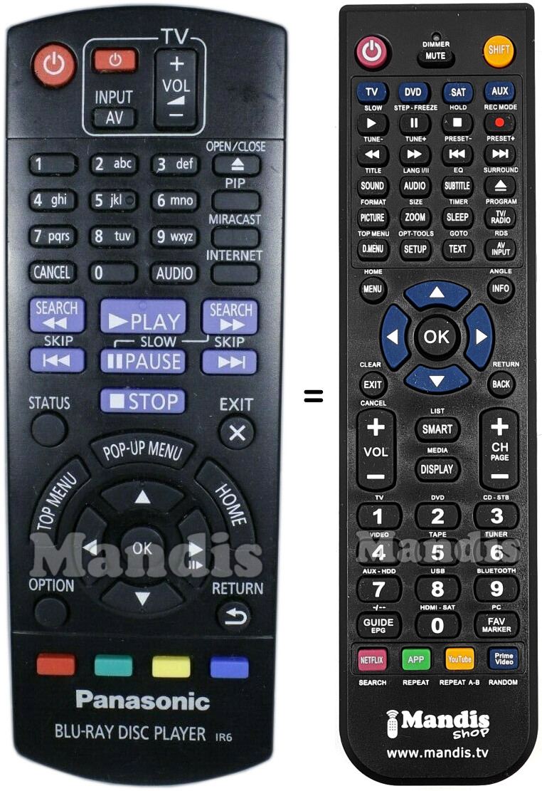 Replacement remote control Panasonic N2QAYB000957