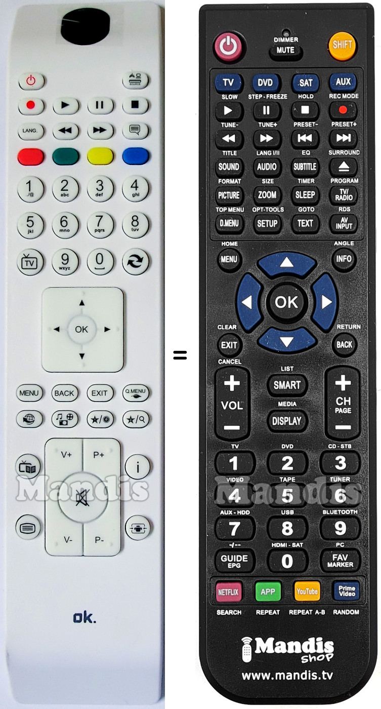 Télécommande équivalente JVC RC4800-2
