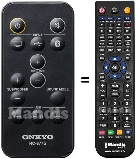 Replacement remote control Onkyo RC877S