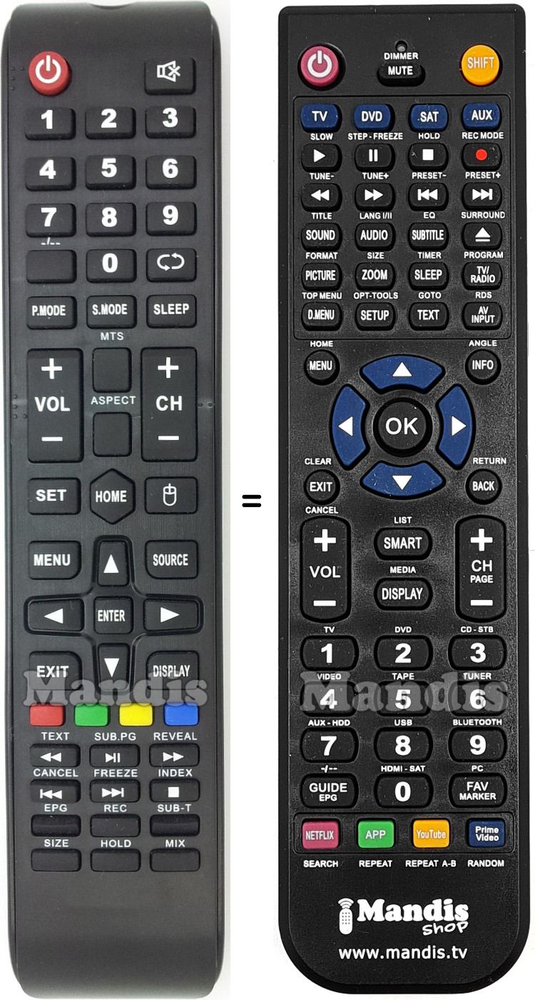 Télécommande équivalente Crown BL-F50S-4K