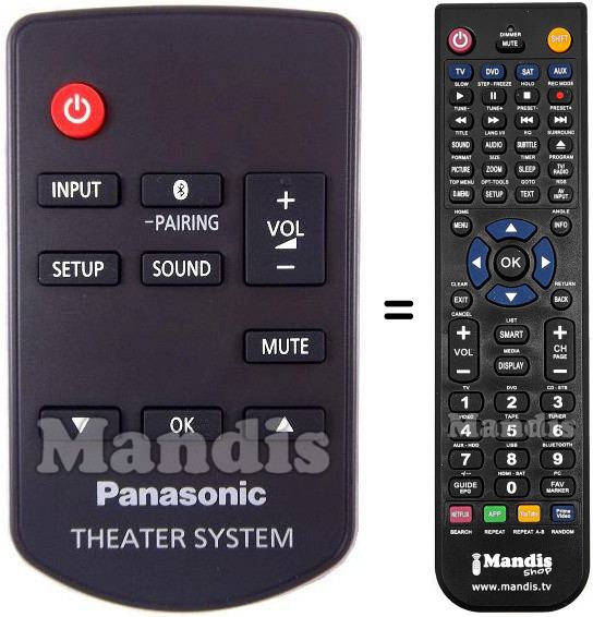 Replacement remote control Panasonic N2QAYC000098