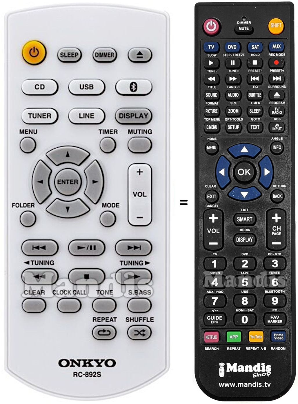 Replacement remote control Onkyo RC-892S
