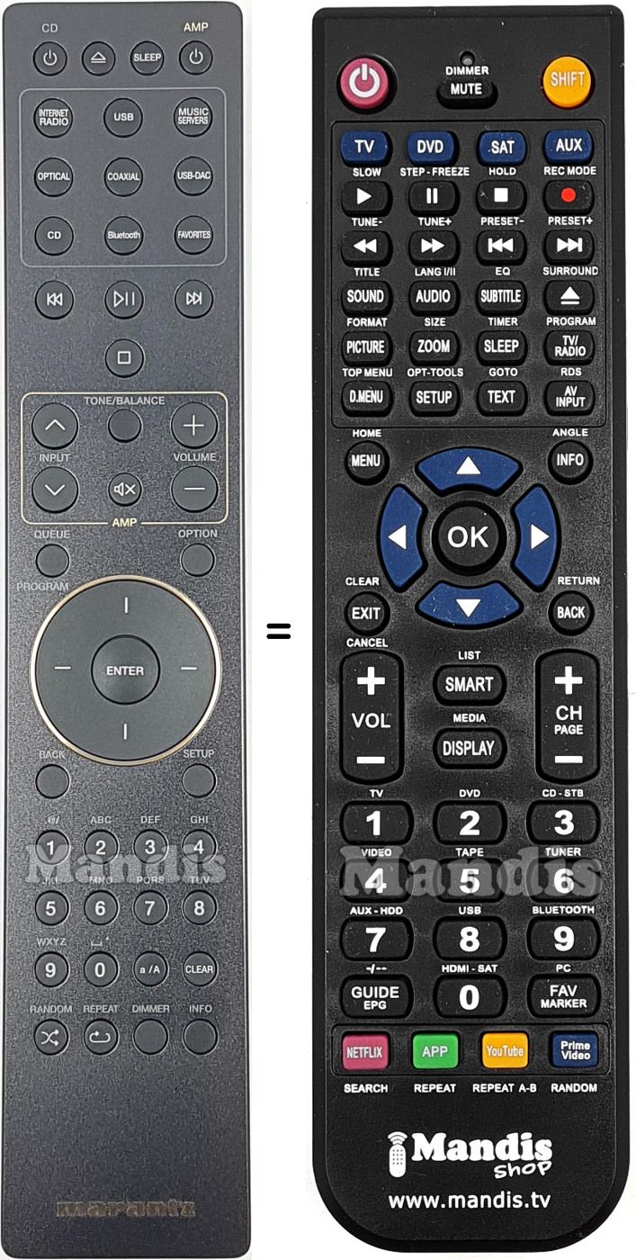 Replacement remote control Marantz RC002PMND