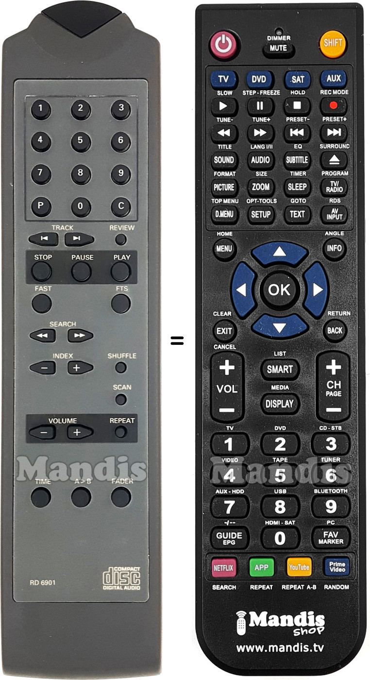 Télécommande équivalente RD690101