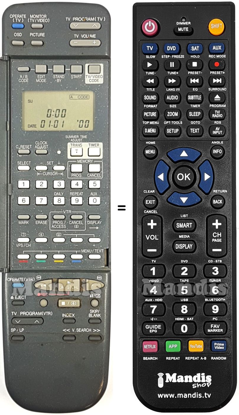 Replacement remote control JVC REMCON2126