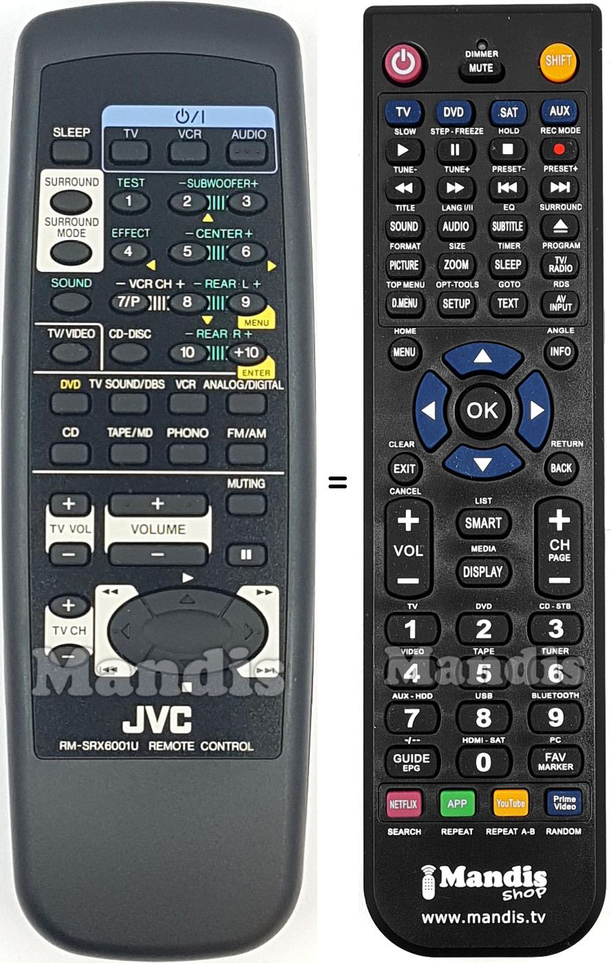 Mando a distancia equivalente JVC RM-SRX6001U