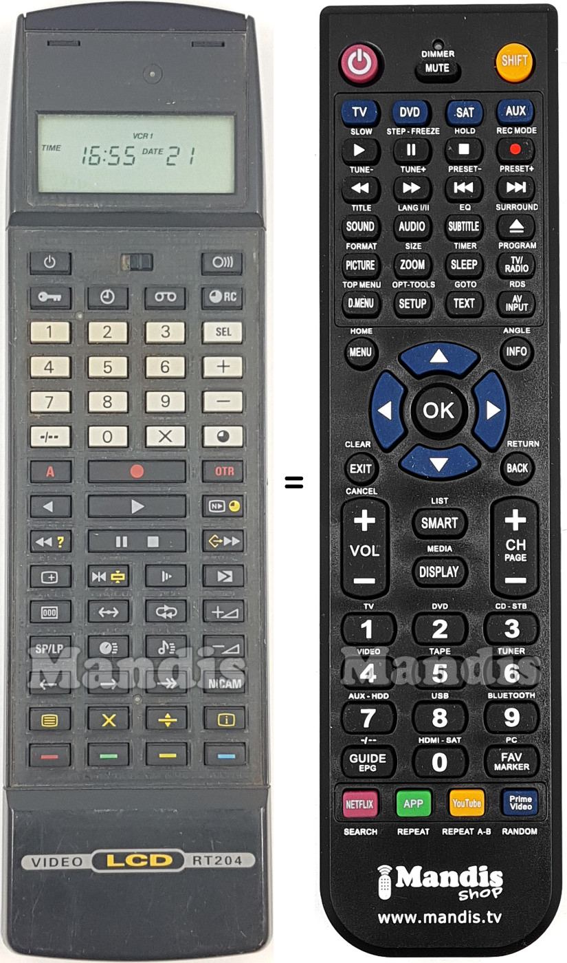 Replacement remote control Philips RT 204