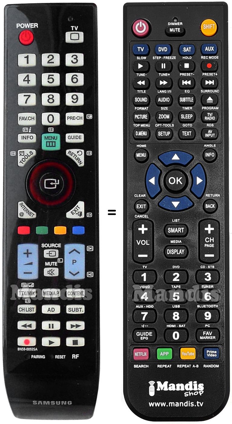 Replacement remote control Samsung BN59-00935A