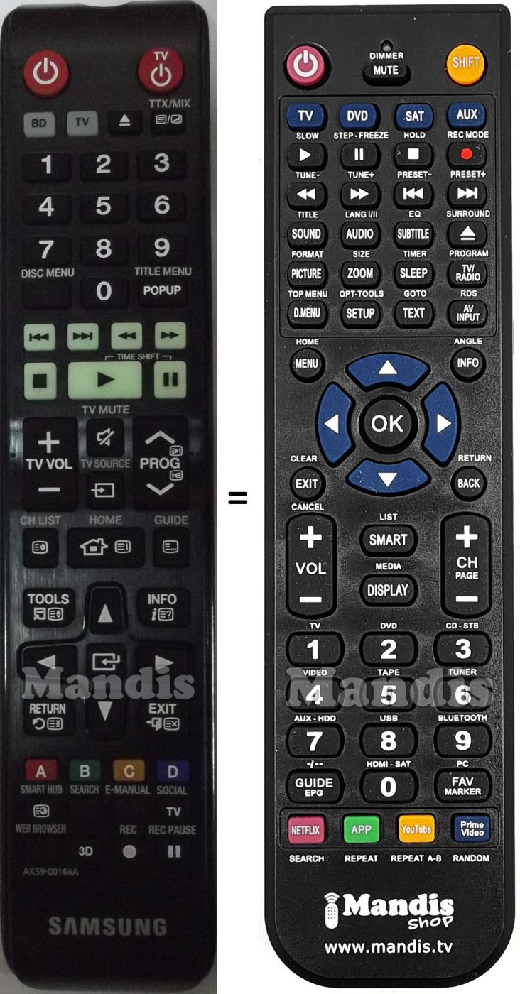 Replacement remote control Samsung AK5900164A