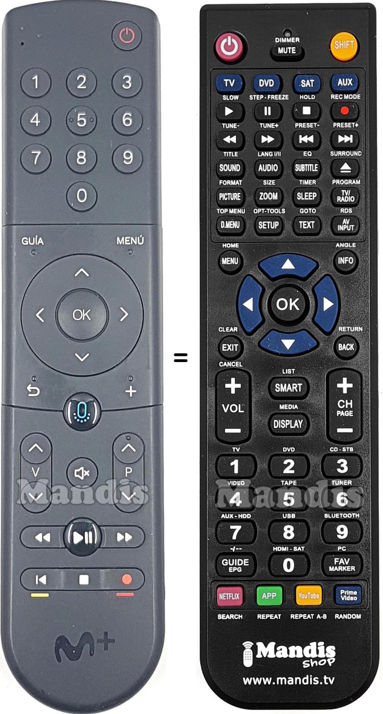Replacement remote control T4HS1906