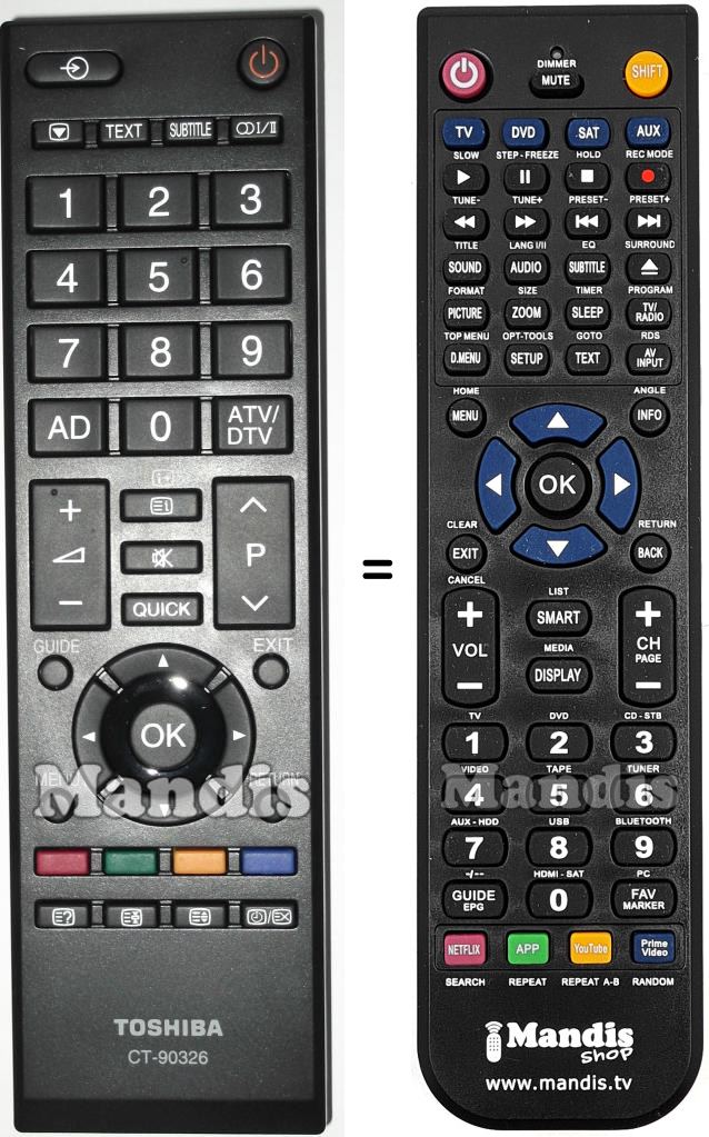 Replacement remote control HUAYU CT-90326
