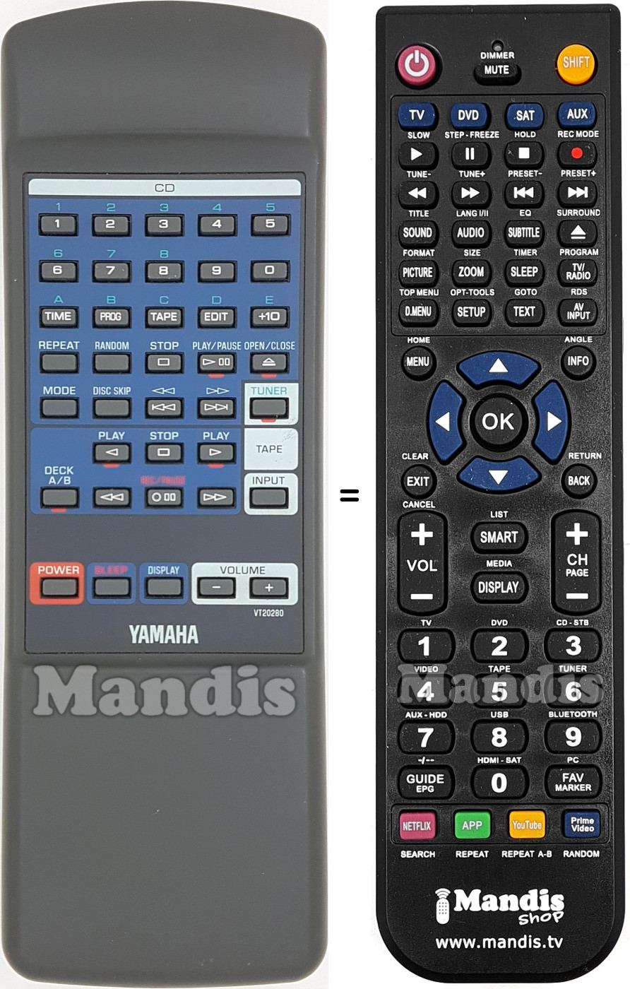 Télécommande équivalente Yamaha VT202800