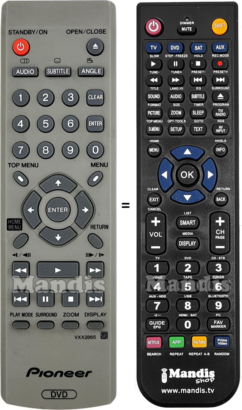 Mando a distancia equivalente Pioneer VXX2865