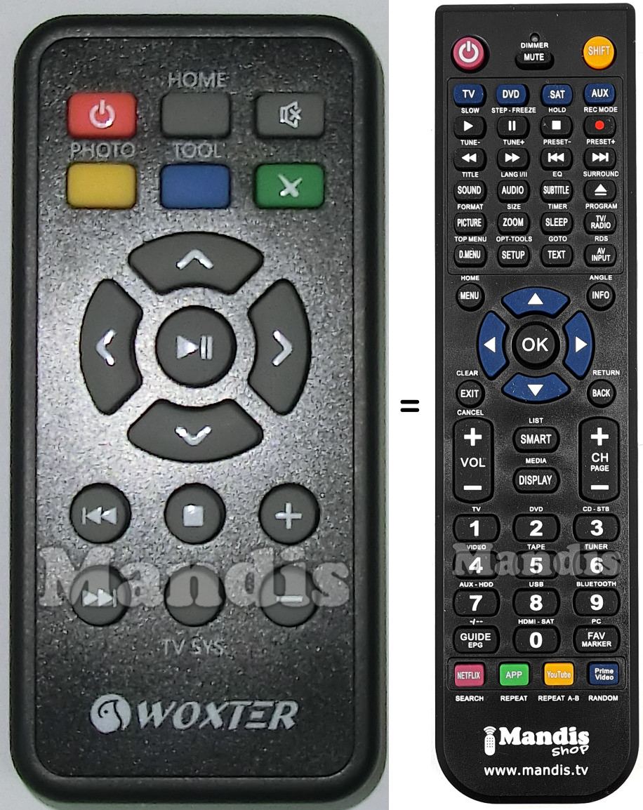 Replacement remote control Woxter I-BOX150