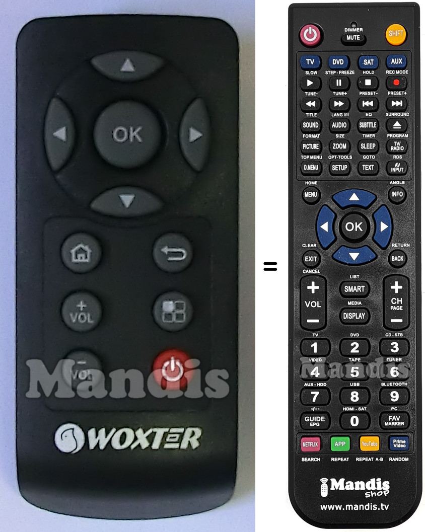 Replacement remote control WOX001