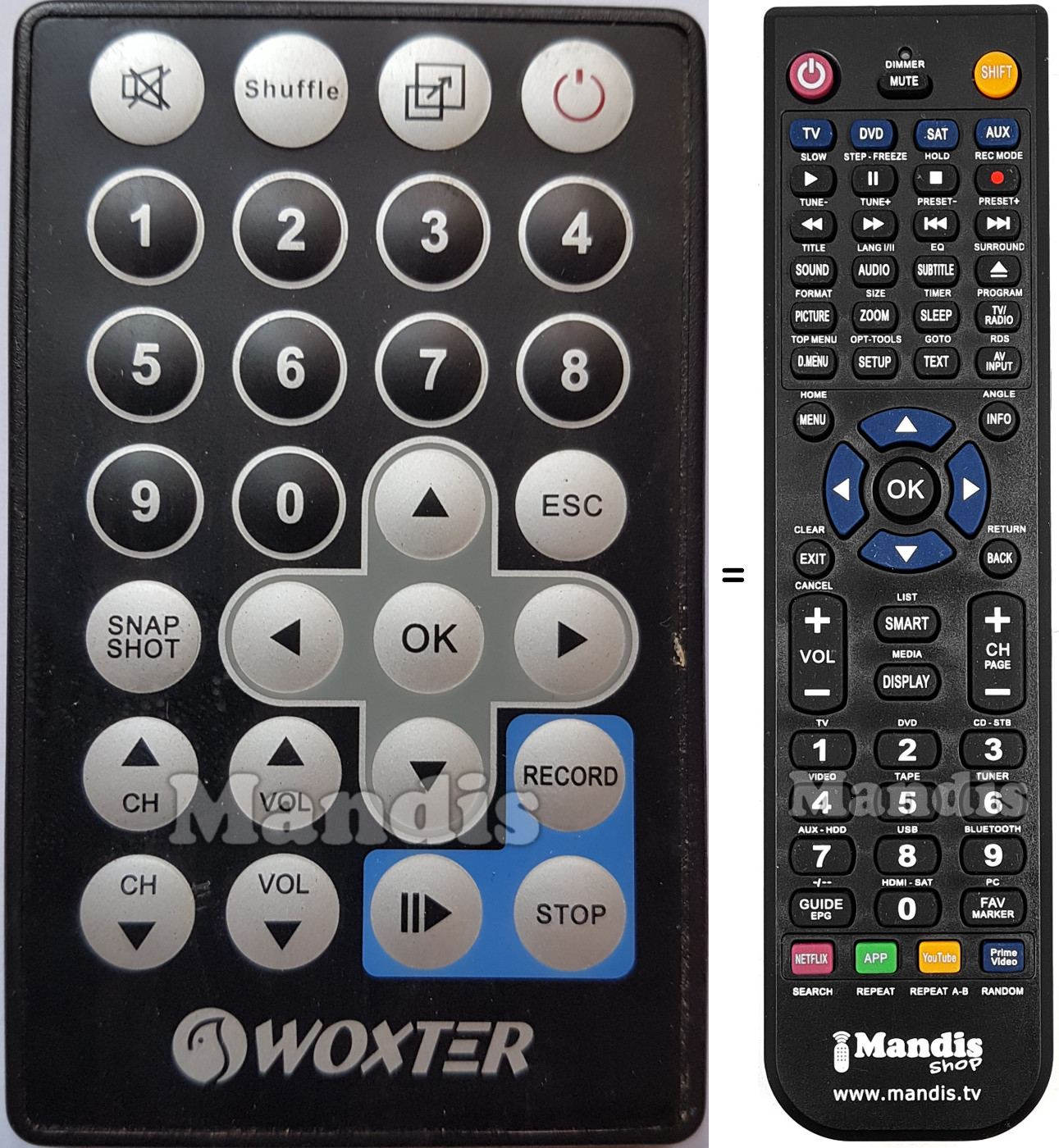 Replacement remote control WOX002