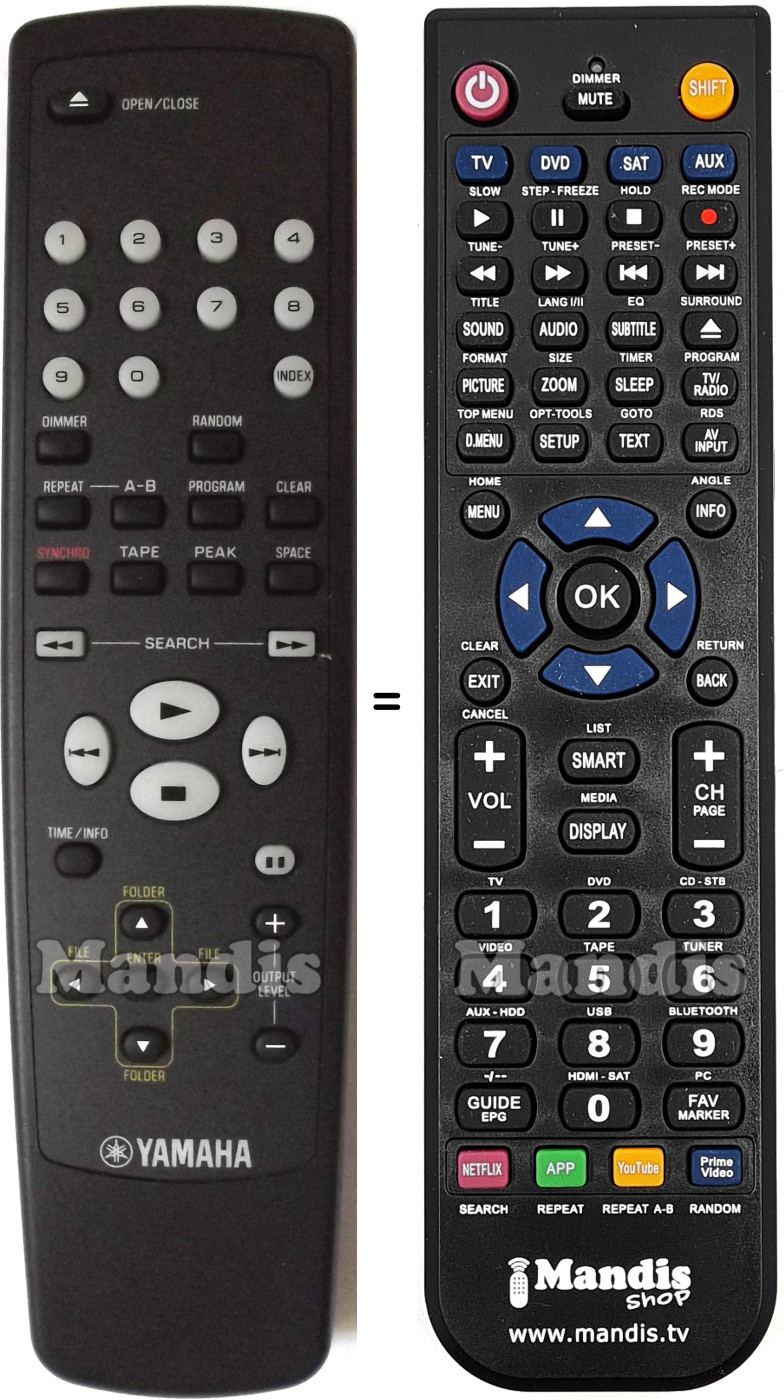 Télécommande équivalente Yamaha AAX78640