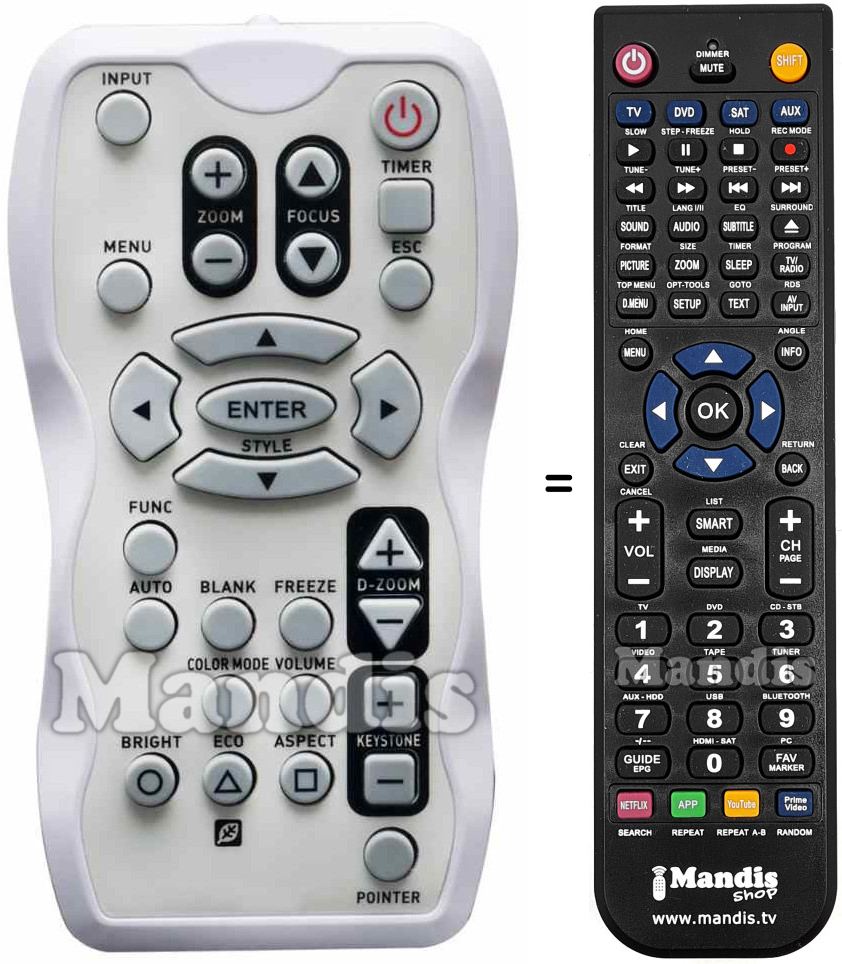 Replacement remote control Casio YT-110