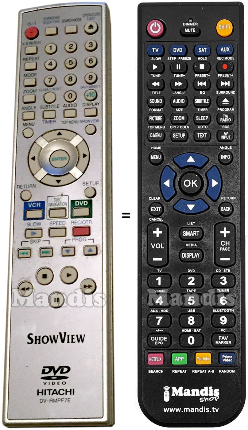 Télécommande équivalente DV-RMPF7E