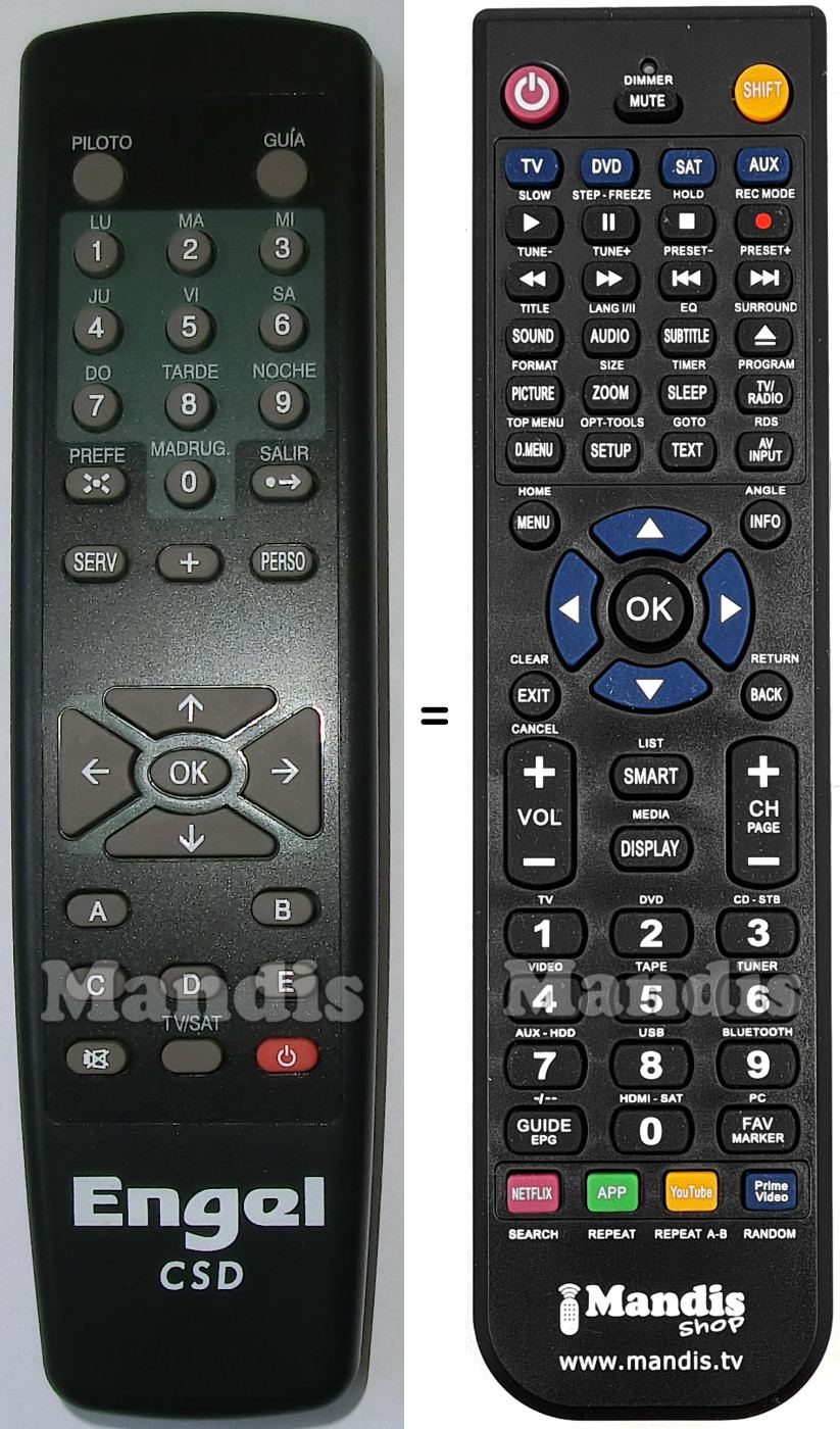 Replacement remote control CSD