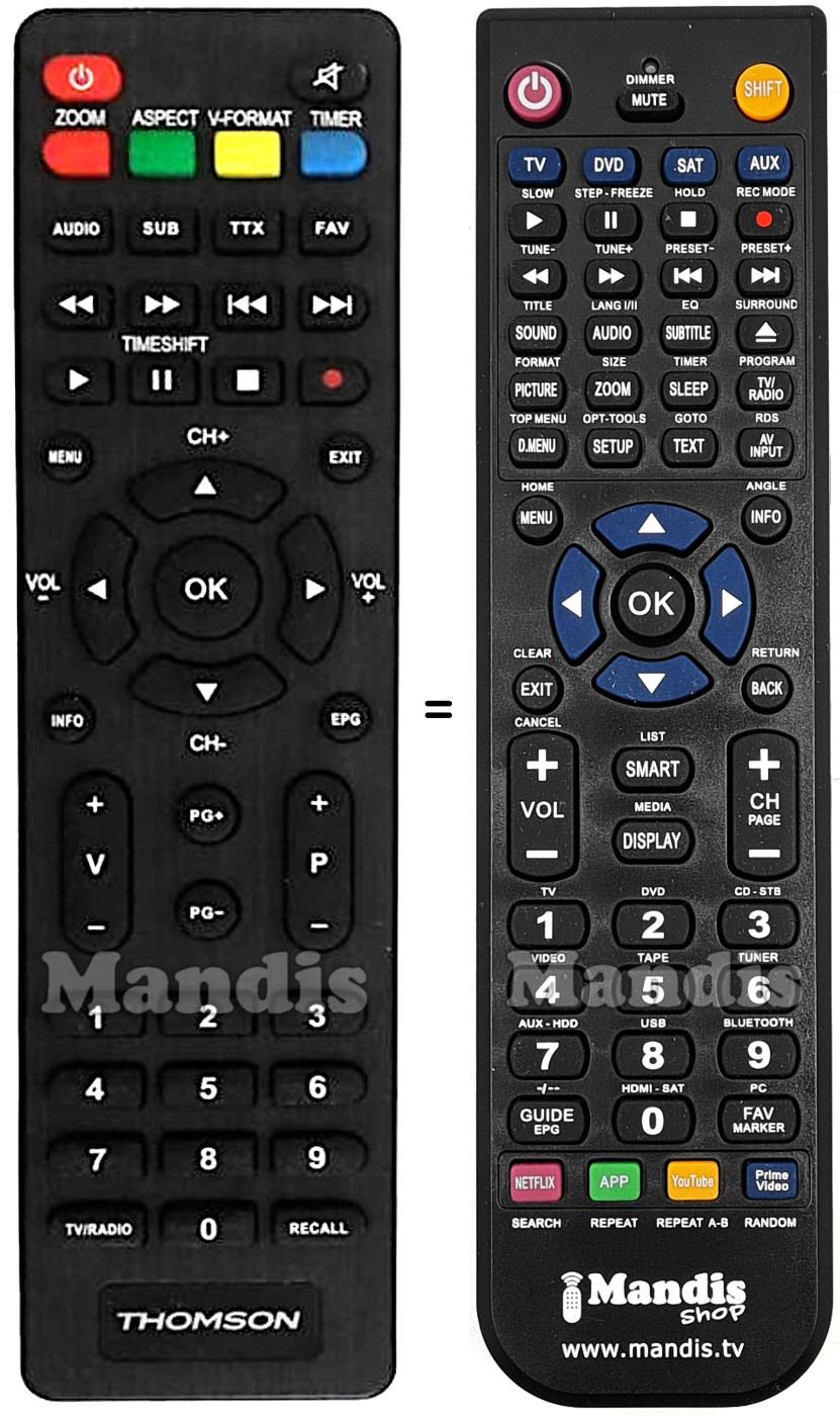 Replacement remote control Thomson THT503
