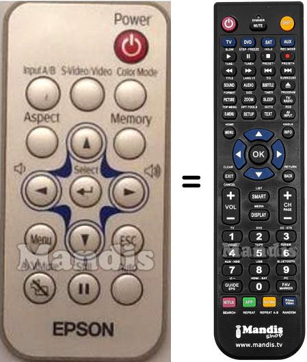 Replacement remote control Epson EMP-TW10H