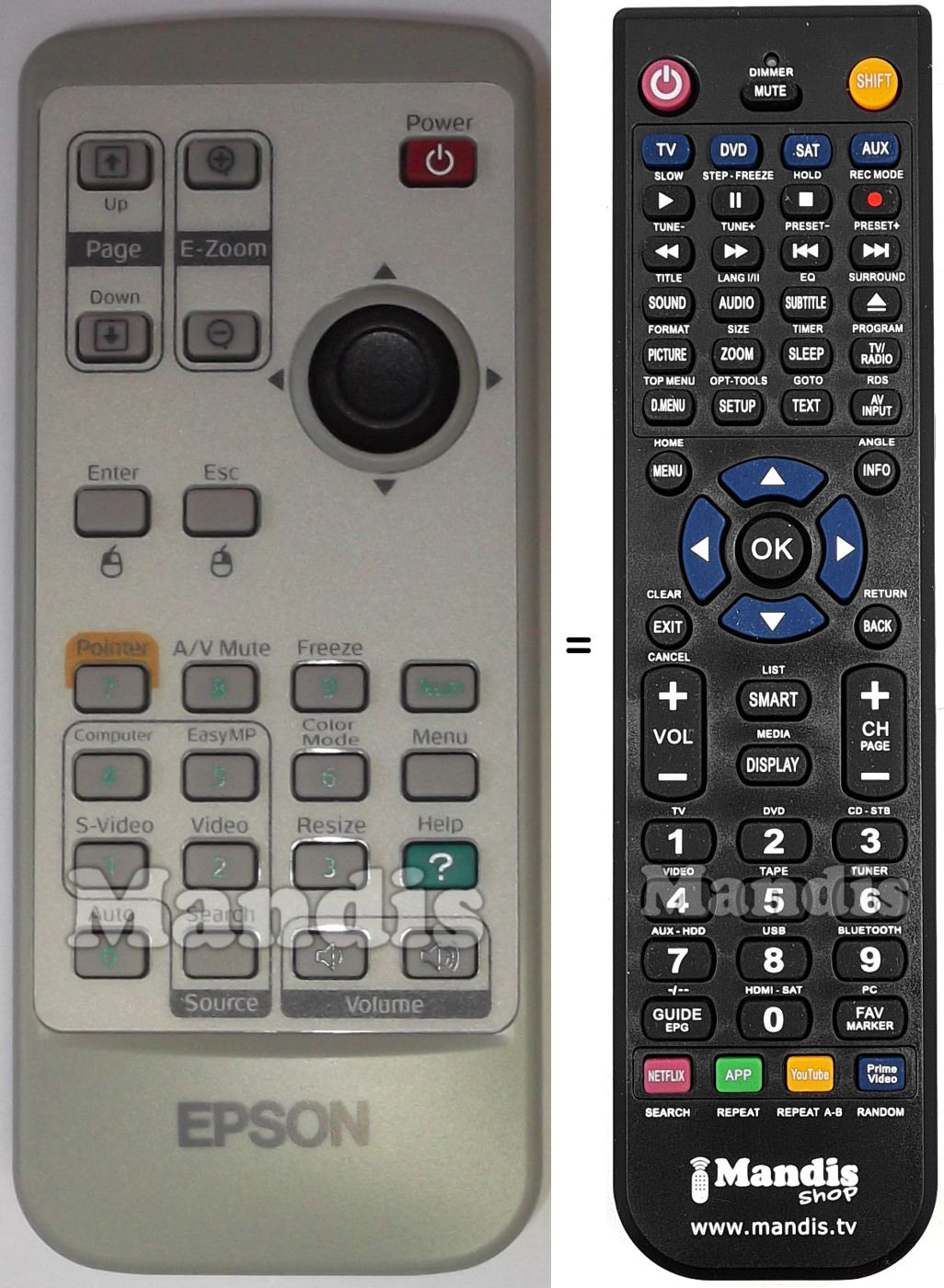 Replacement remote control Epson EMP-1700