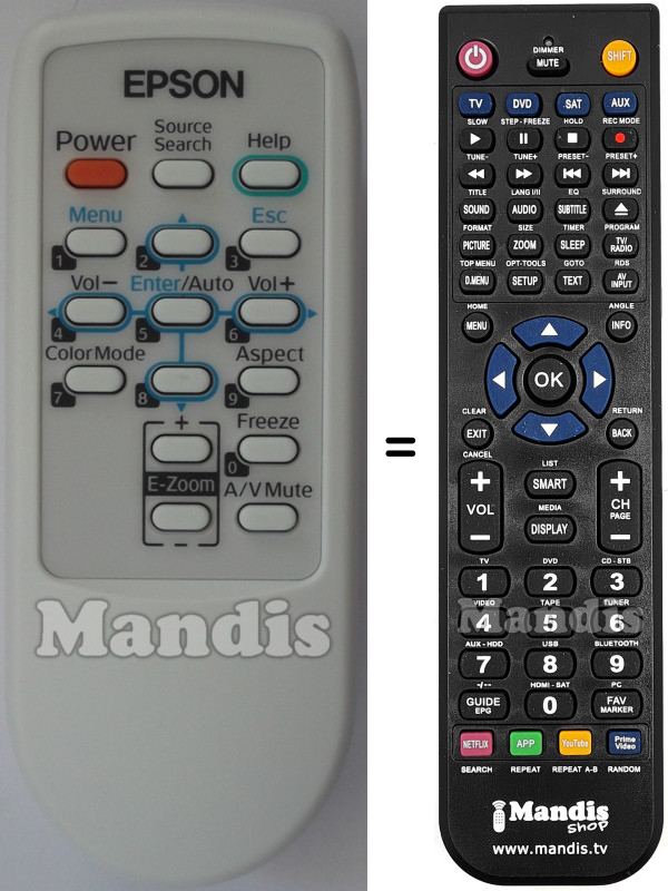 Replacement remote control Epson EMP-822