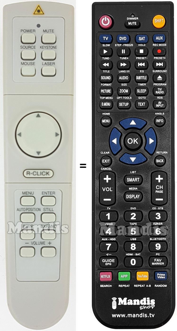 Télécommande équivalente REMCON1646