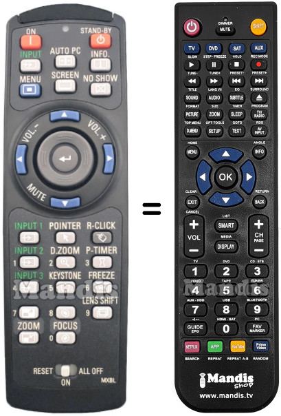 Télécommande équivalente MXBL