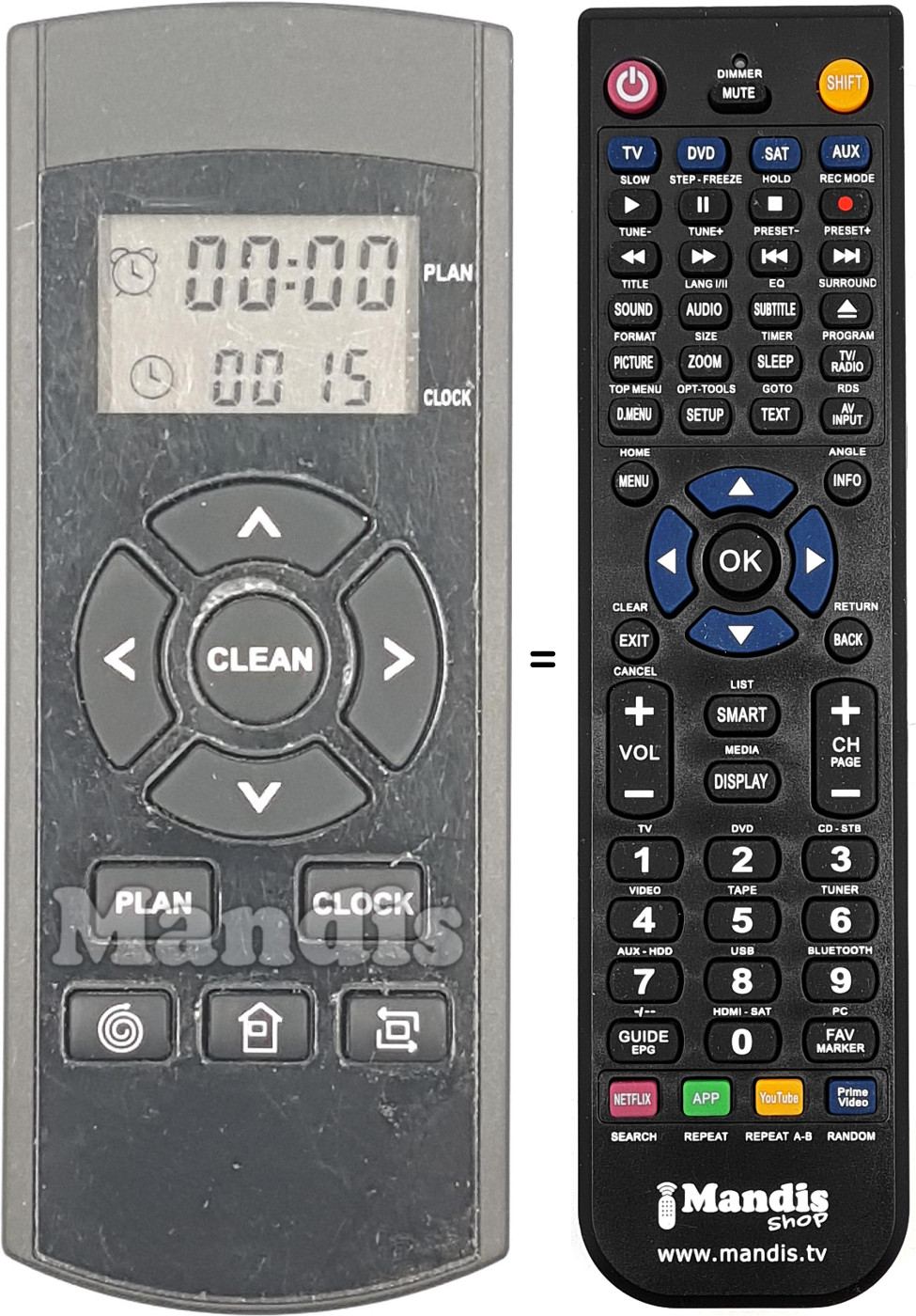 Télécommande équivalente MD18500