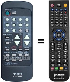 Télécommande équivalente Orion 076 L 078 090