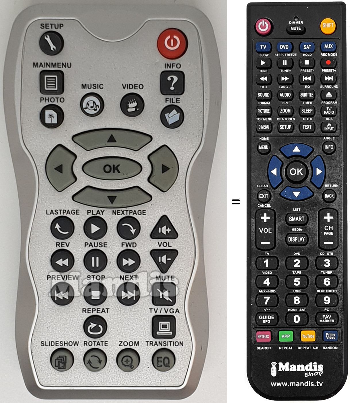 Mando a distancia equivalente REMCON1557