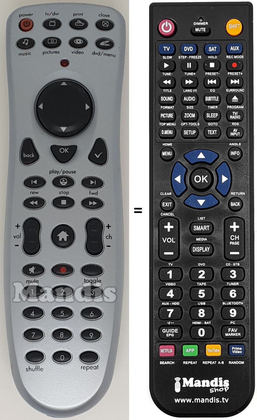 Mando a distancia equivalente REMCON1561